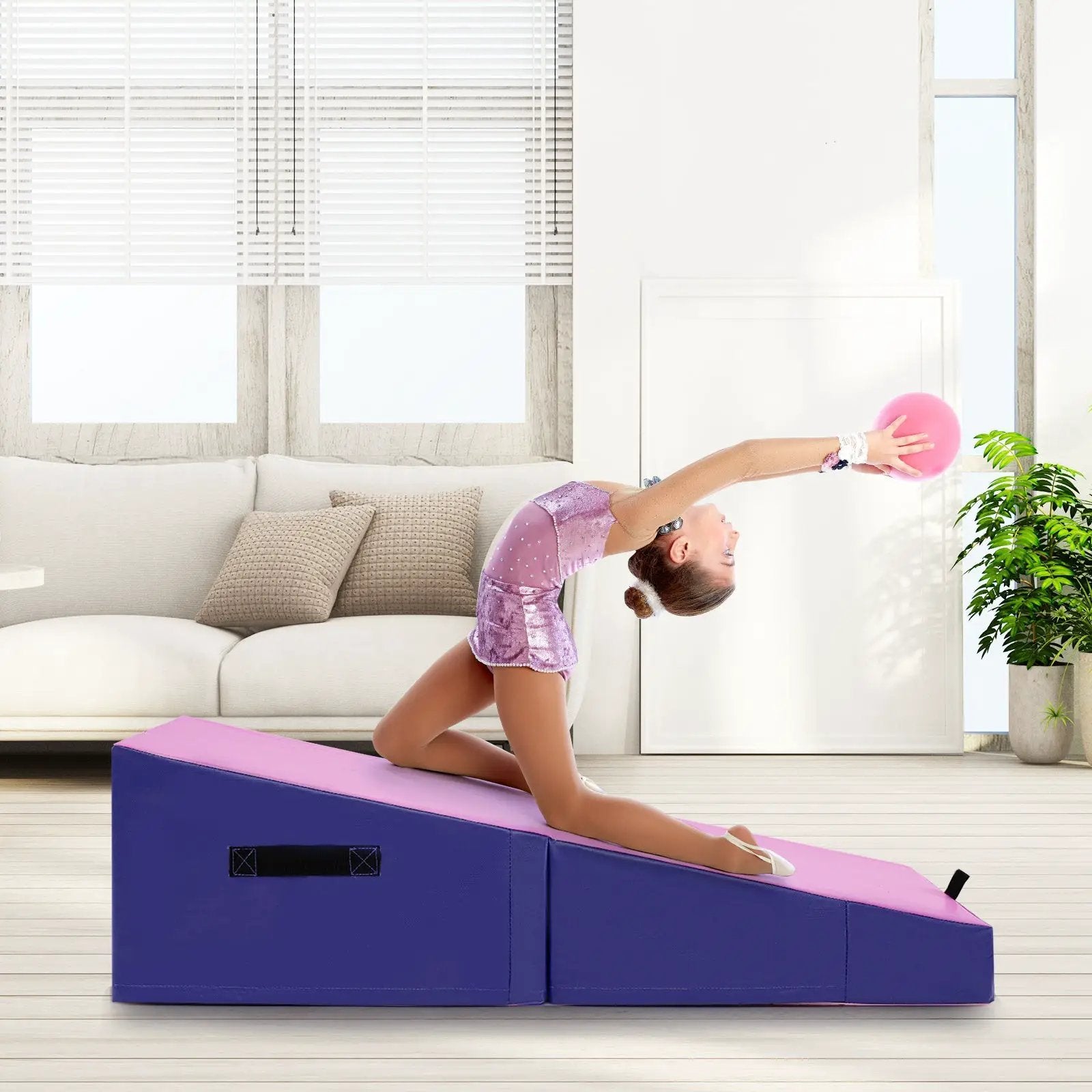 Folding Incline Yoga Gymnastics Tumbling Mat with EPE Foam by DirectDeals