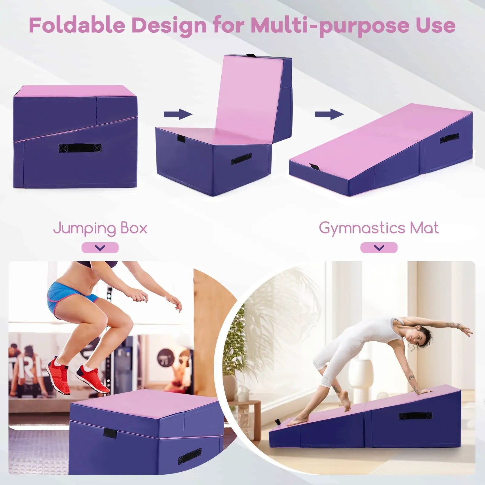 Folding Incline Yoga Gymnastics Tumbling Mat with EPE Foam by DirectDeals