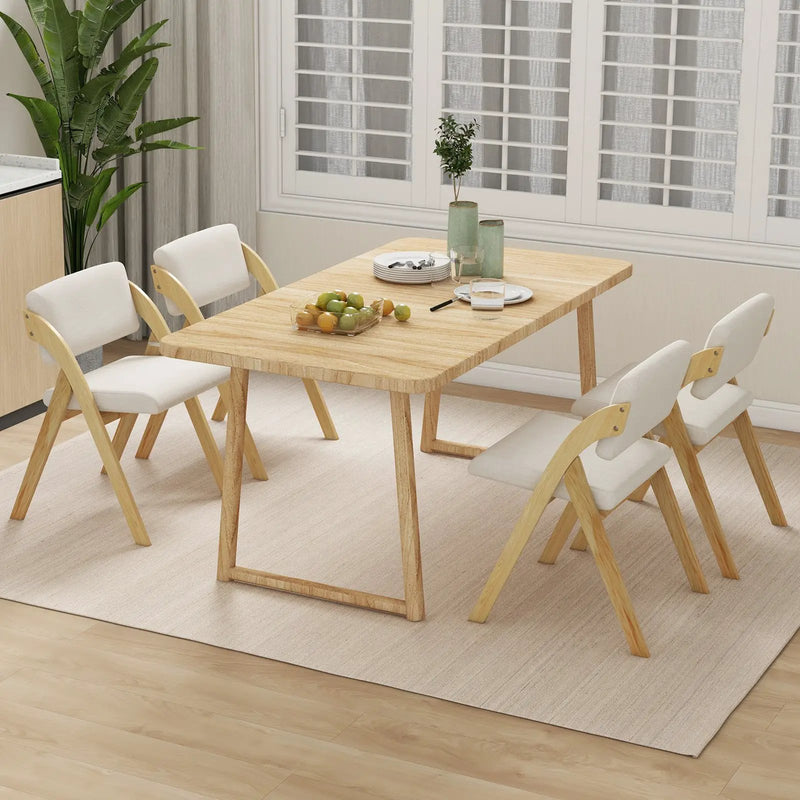 Set of 2 Folding Kitchen Dining Chairs with Rubber Wood Legs by DirectDeals