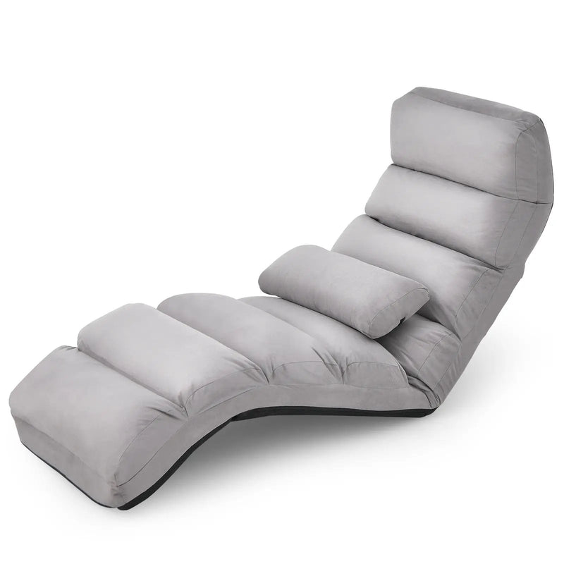 Folding Lazy Sofa Chair Stylish Sofa Couch Beds Lounge Chair W/Pillow by DirectDeals