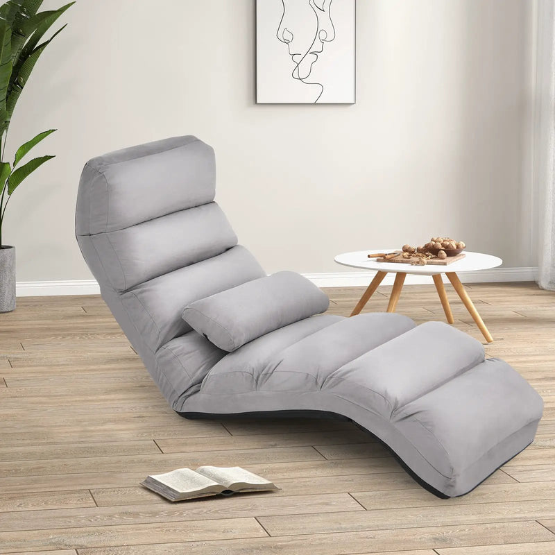 Folding Lazy Sofa Chair Stylish Sofa Couch Beds Lounge Chair W/Pillow by DirectDeals