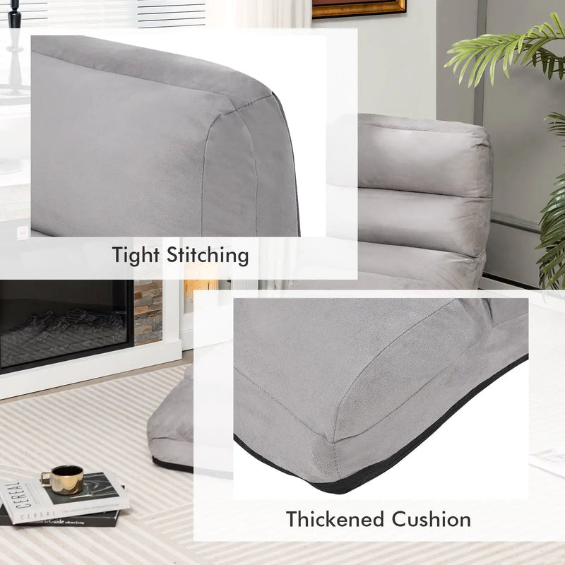 Folding Lazy Sofa Chair Stylish Sofa Couch Beds Lounge Chair W/Pillow by DirectDeals