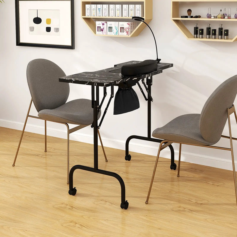Folding Manicure Nail Table with Electric Dust Collector by DirectDeals
