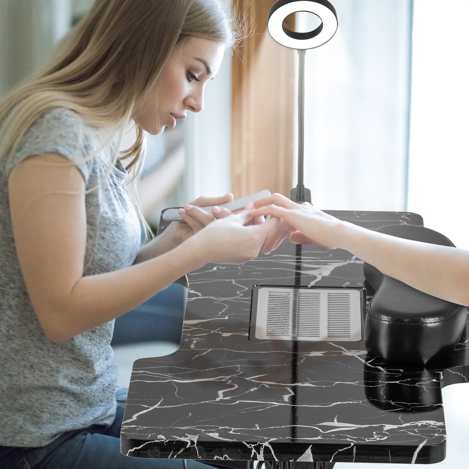 Folding Manicure Nail Table with Electric Dust Collector by DirectDeals