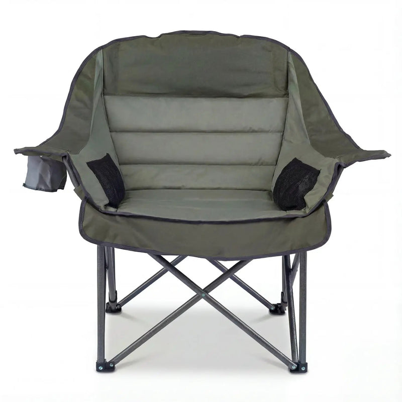 Folding Oversized Camping Chair with Side Pockets and Cup Holder by DirectDeals