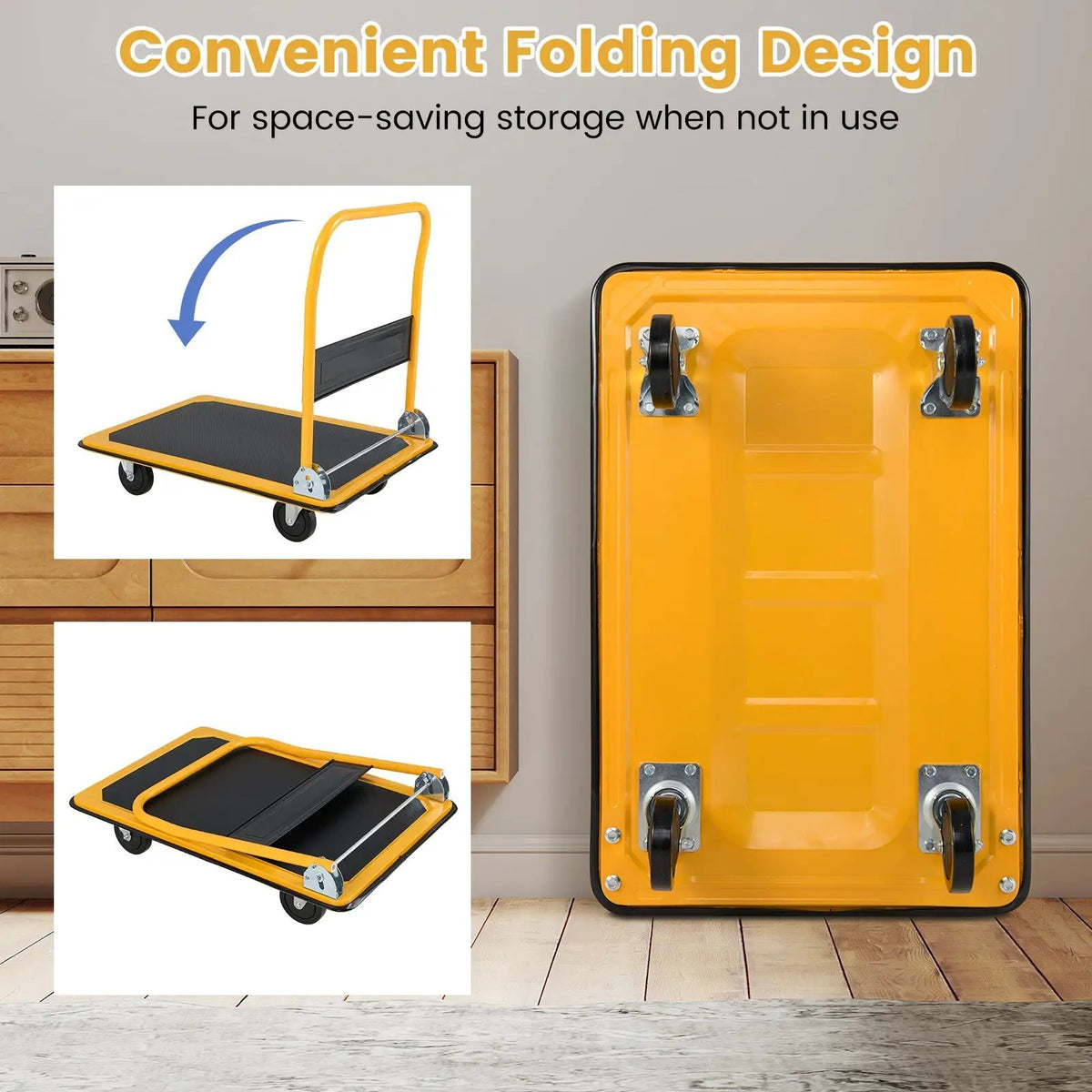 660 Pounds Folding Platform Cart Dolly Hand Truck, photo 14 of 16