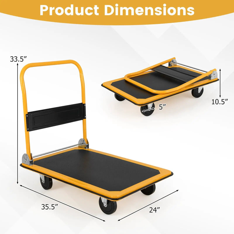 660 Pounds Folding Platform Cart Dolly Hand Truck by DirectDeals