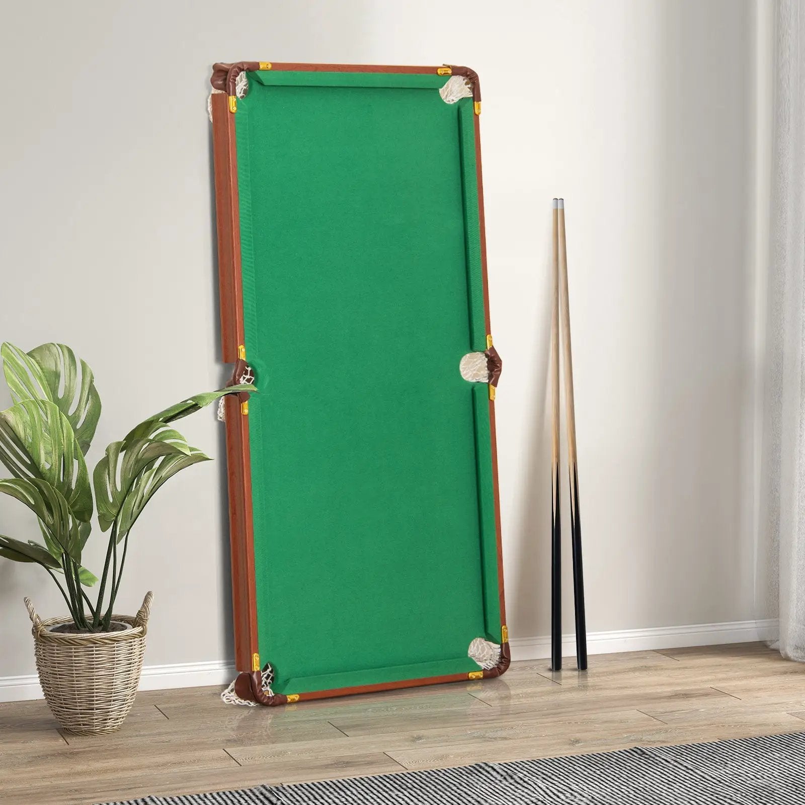 Folding Portable Billiards Table Game Set with Adjustable Foot Levelers by DirectDeals