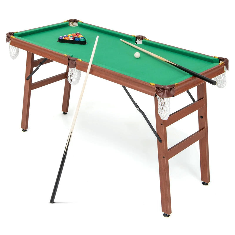 Folding Portable Billiards Table Game Set with Adjustable Foot Levelers by DirectDeals