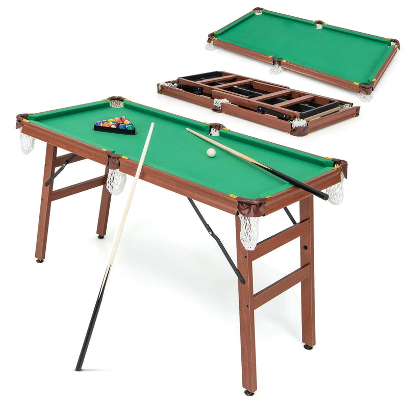 Folding Portable Billiards Table Game Set with Adjustable Foot Levelers by DirectDeals