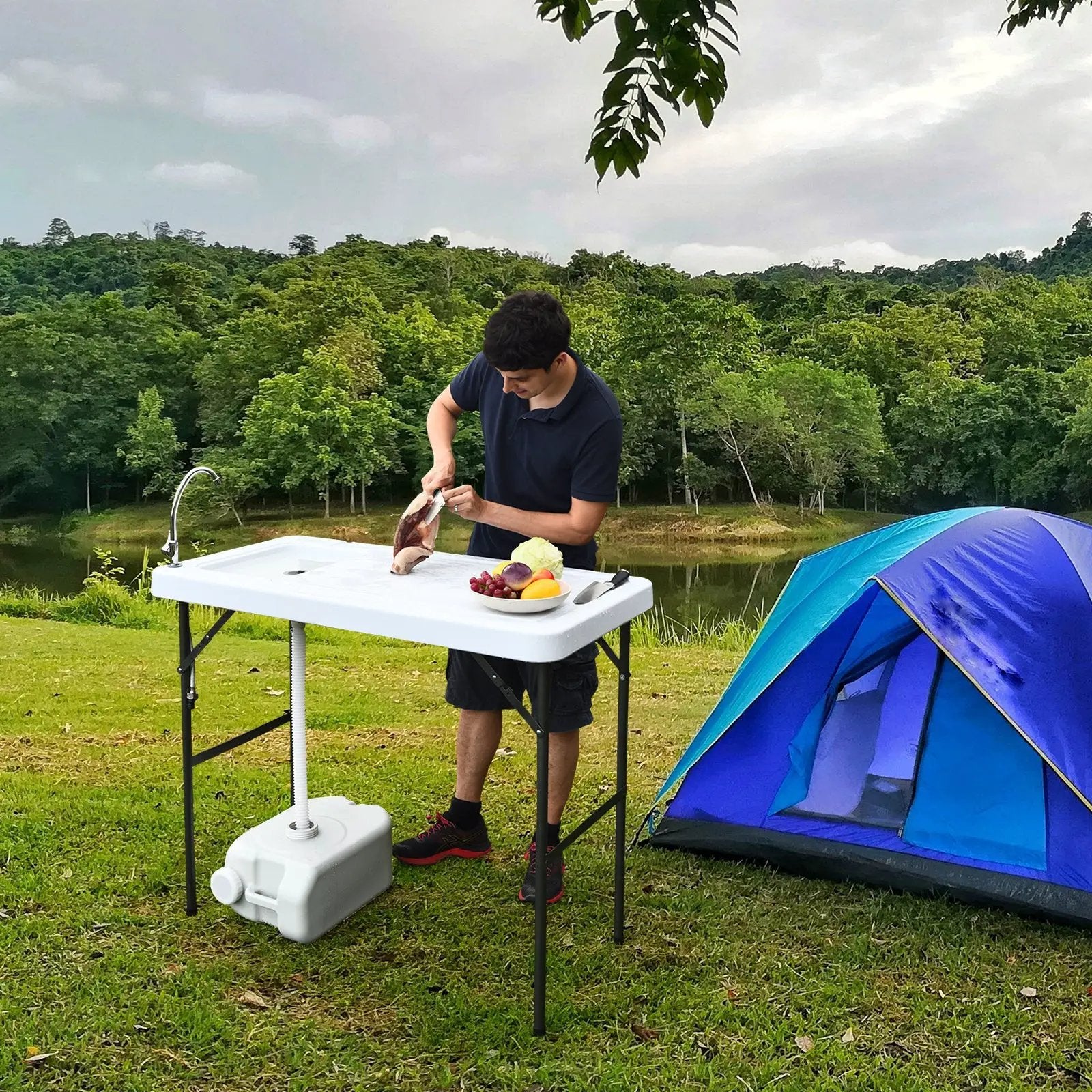 Folding Portable Fish Cleaning Cutting Table by DirectDeals
