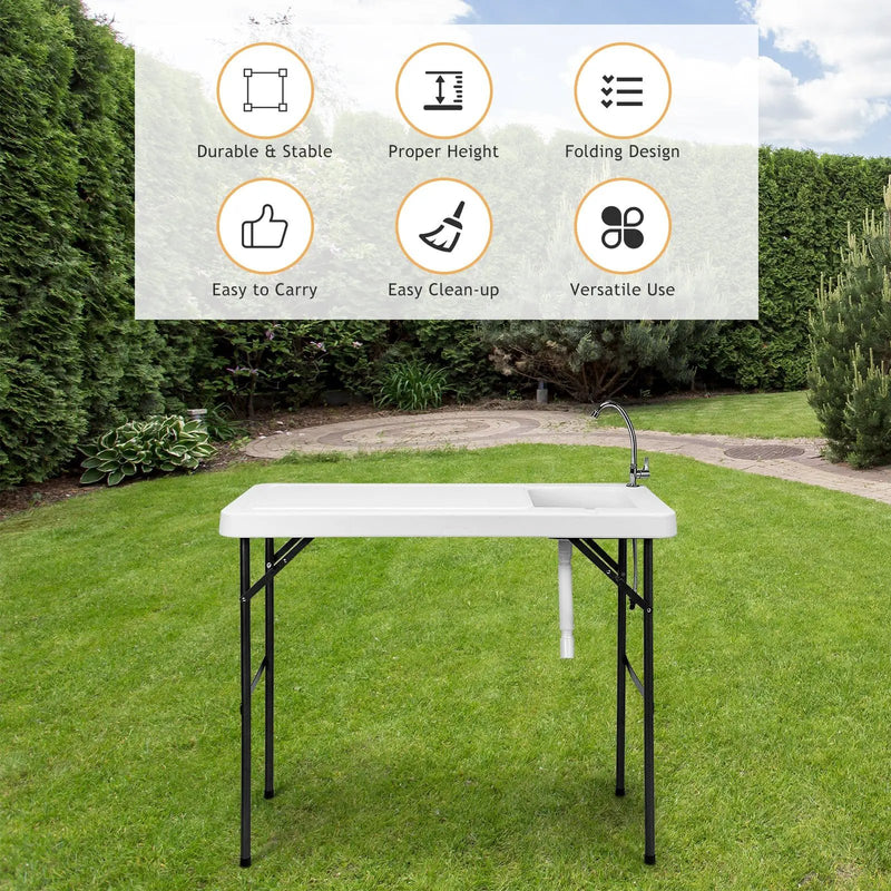 Folding Portable Fish Cleaning Cutting Table by DirectDeals