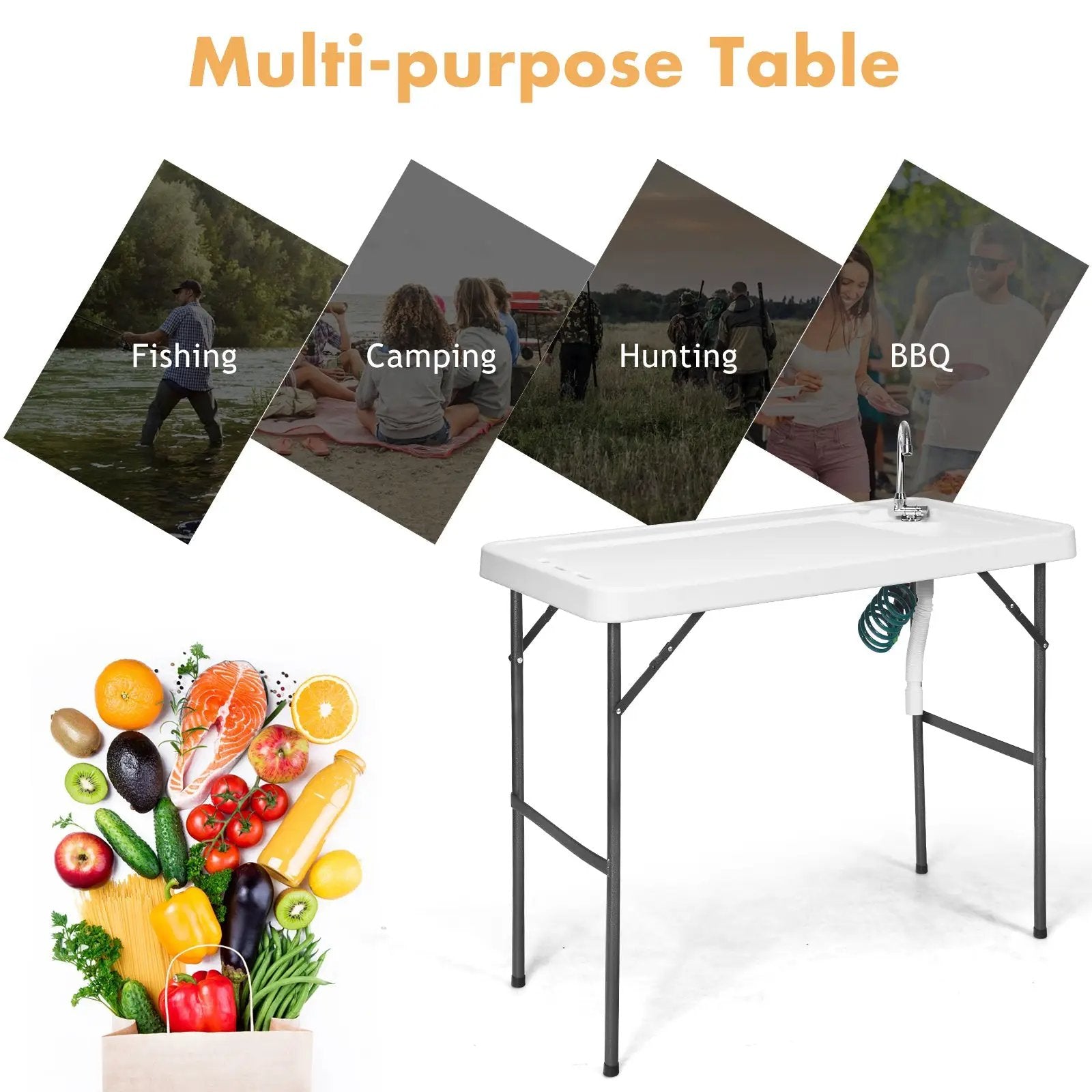 Folding Portable Fish Cleaning Cutting Table by DirectDeals