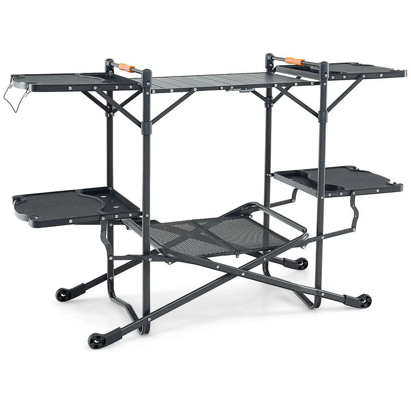 Folding Portable Outdoor Cook Station with Heat-Resistant Aluminum Tabletop by DirectDeals