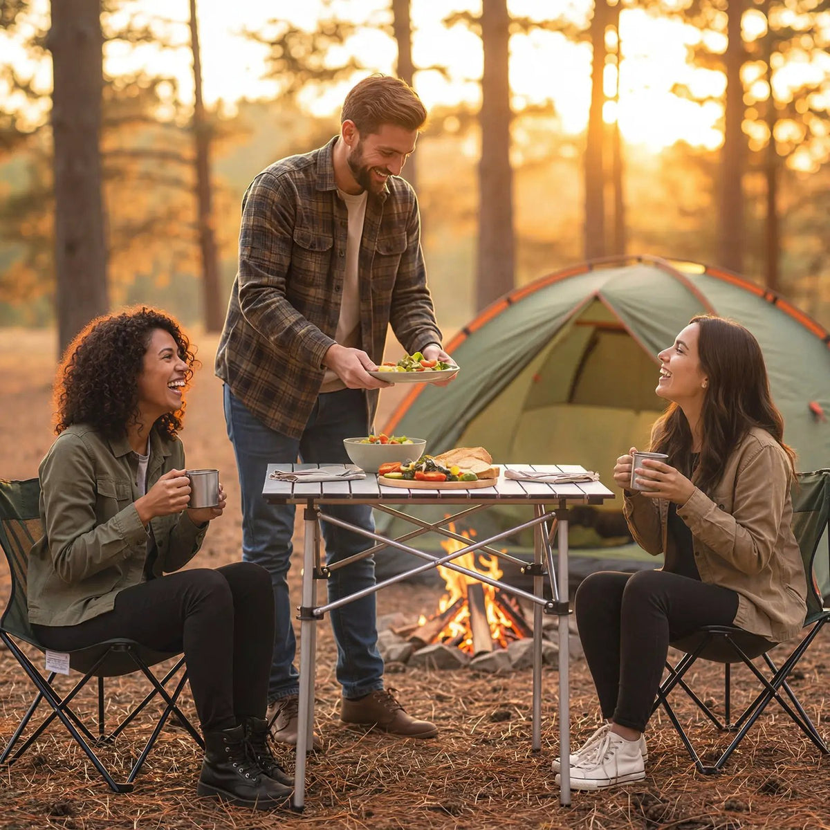 Folding Roll-up Camping Table with Metal Legs, photo 13 of 16