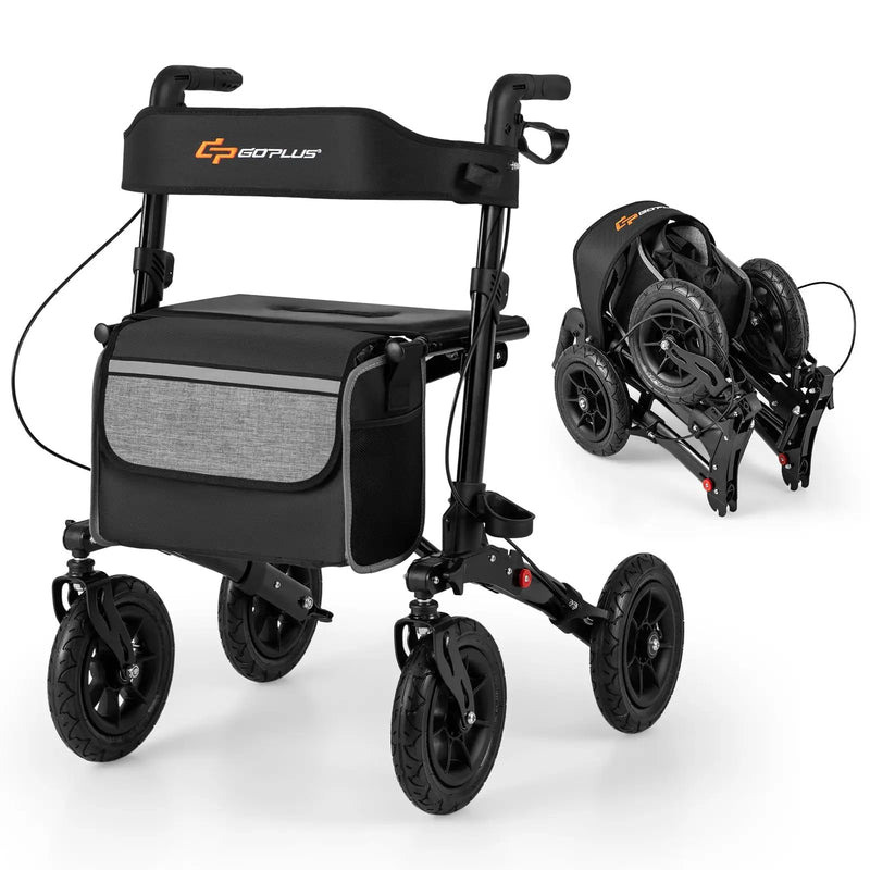 Folding Rollator Walker for Seniors with Seat for All Terrain by DirectDeals