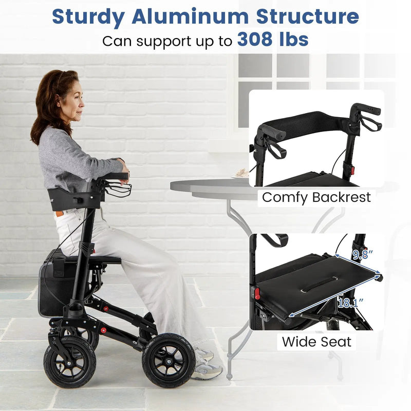 Folding Rollator Walker for Seniors with Seat for All Terrain by DirectDeals