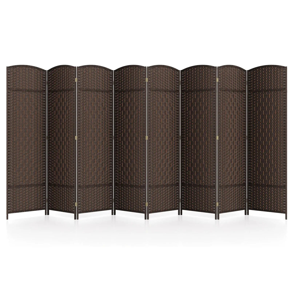 8-Panel Folding Room Divider with Hand-Woven Texture and Solid Wood Frame, photo 5 of 16