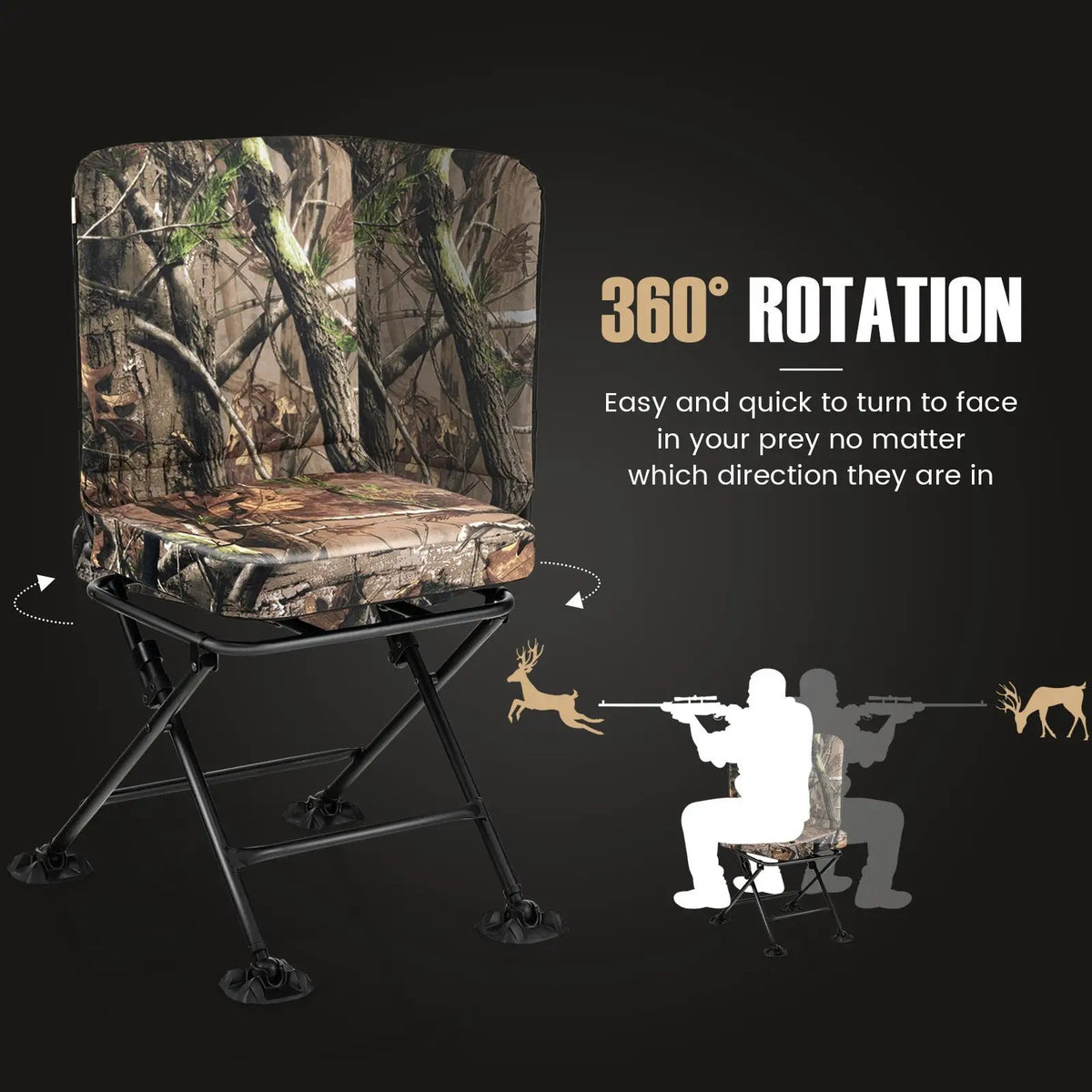 Swivel Folding Chair with Backrest and Padded Cushion, photo 6 of 7
