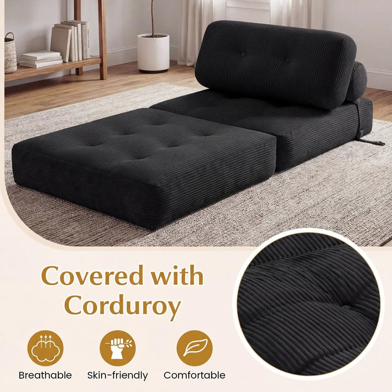 Folding Sofa Bed with Pillow and Back Support for Living Room by DirectDeals
