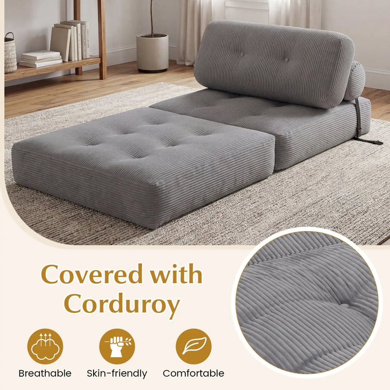 Folding Sofa Bed with Pillow and Back Support for Living Room by DirectDeals