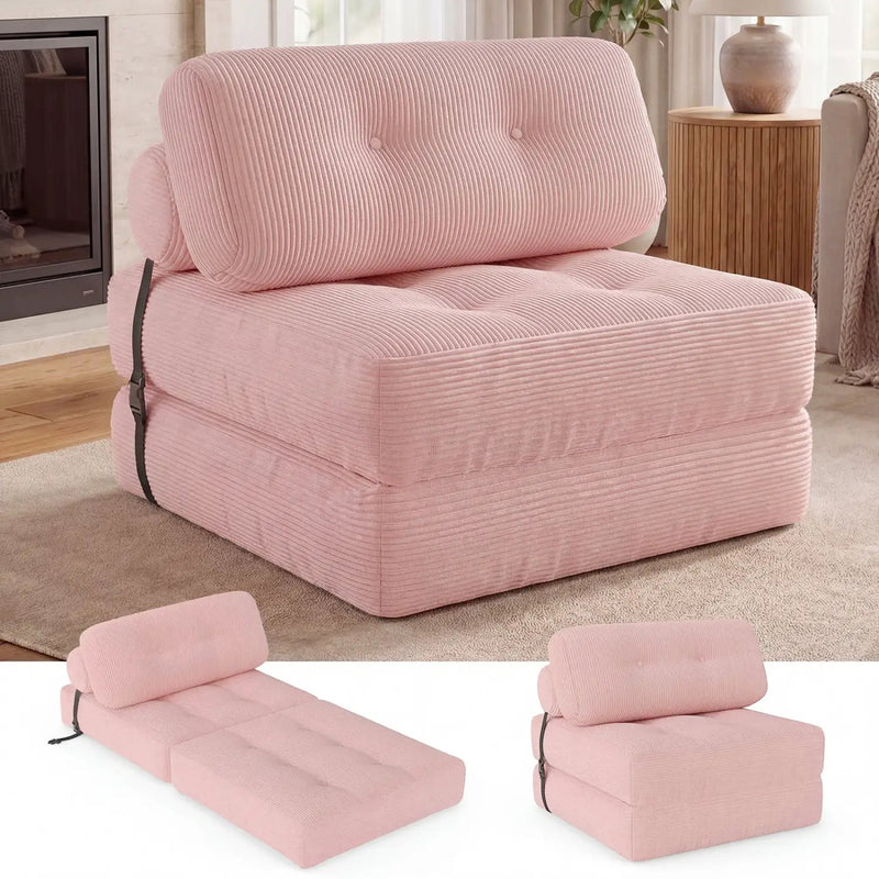 Folding Sofa Bed with Pillow and Back Support for Living Room by DirectDeals