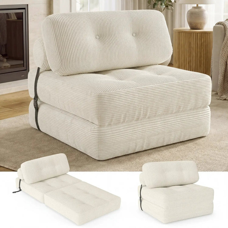 Folding Sofa Bed with Pillow and Back Support for Living Room by DirectDeals