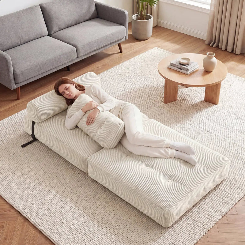 Folding Sofa Bed with Pillow and Back Support for Living Room by DirectDeals