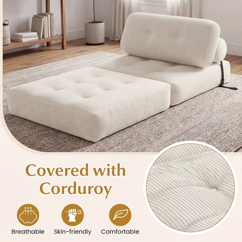 Folding Sofa Bed with Pillow and Back Support for Living Room by DirectDeals