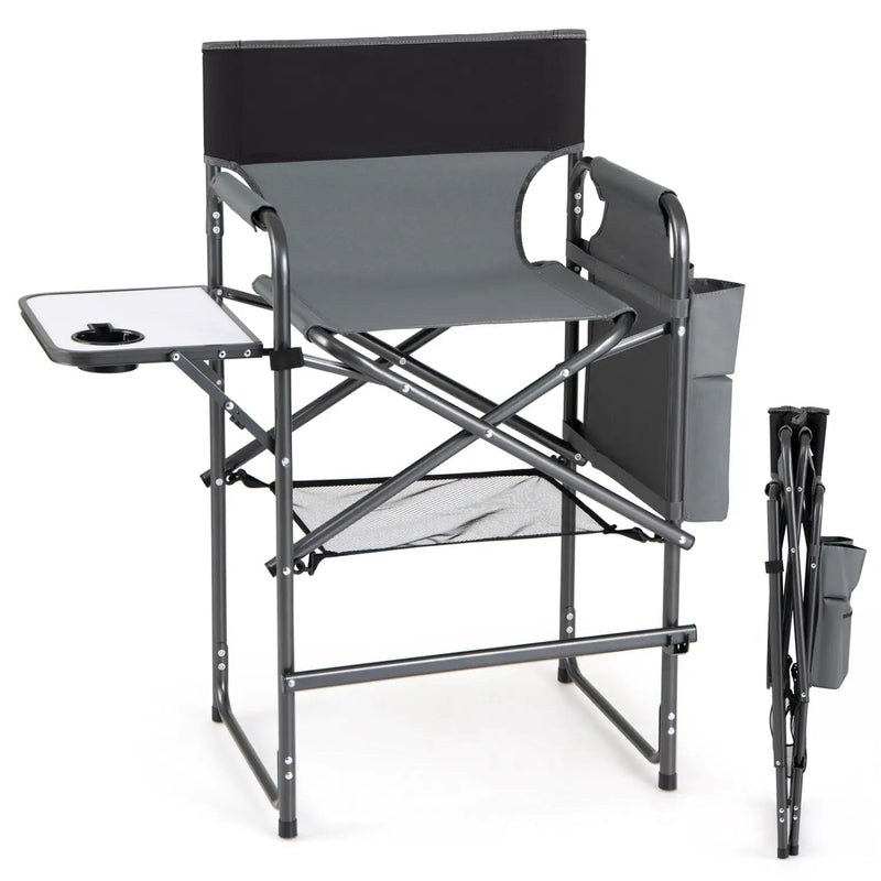 Tall Director Chair 26" Seat Height with Side Table by DirectDeals