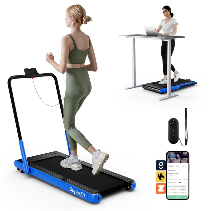 3-in-1 3HP Folding Treadmill with Smart Apps Remote Control and Speakers by DirectDeals
