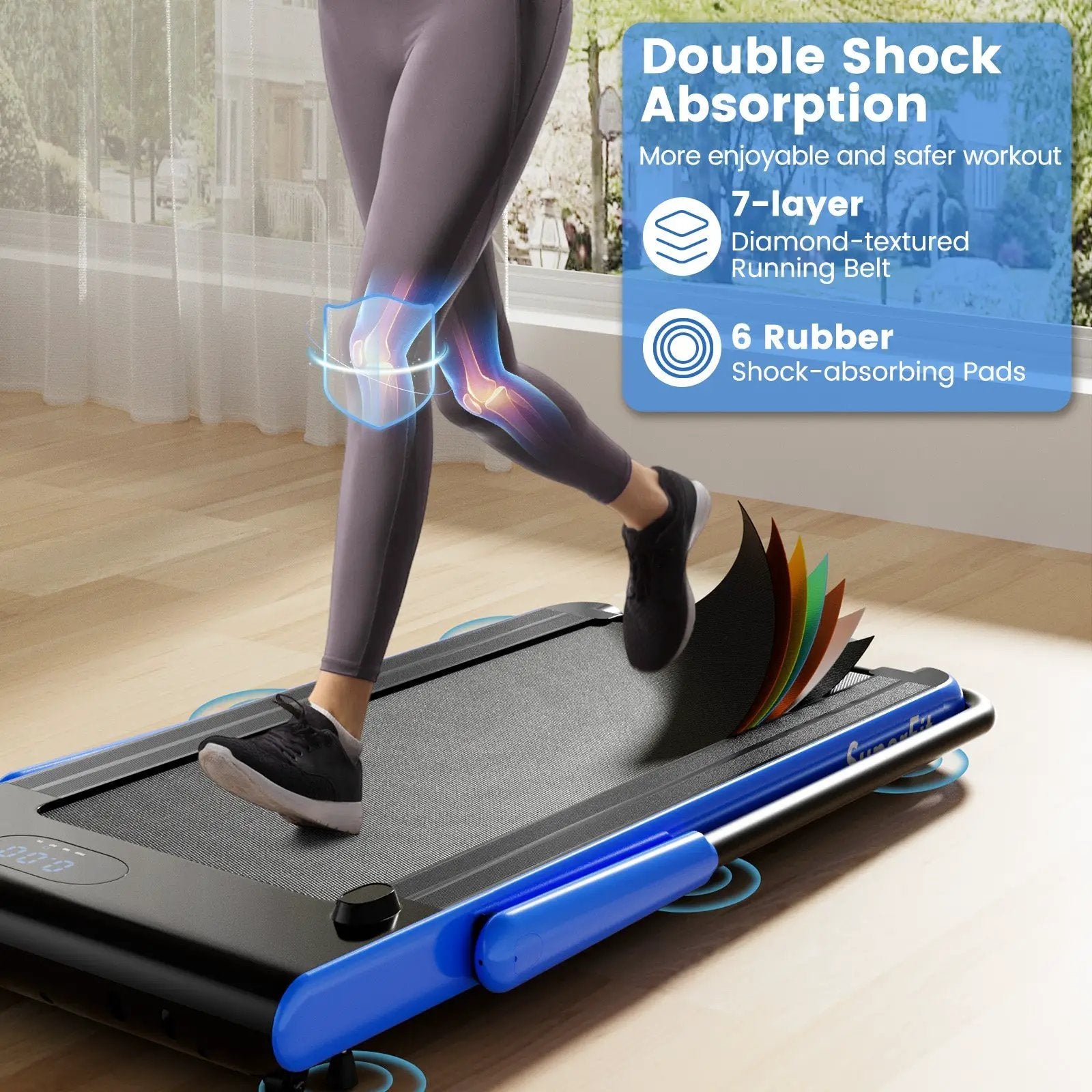 3-in-1 3HP Folding Treadmill with Smart Apps Remote Control and Speakers by DirectDeals