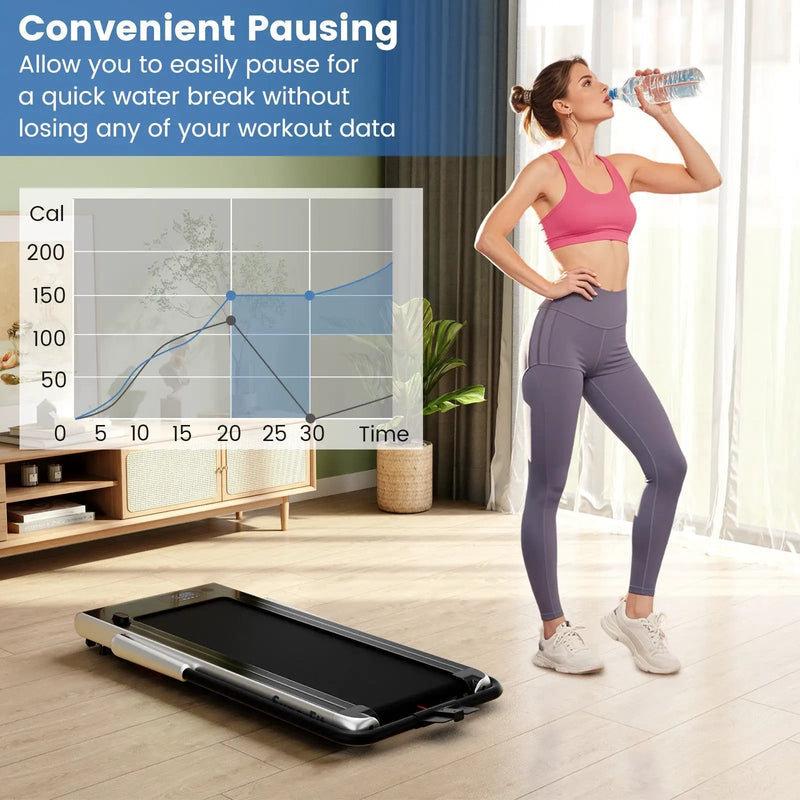 3-in-1 3HP Folding Treadmill with Smart Apps Remote Control and Speakers by DirectDeals