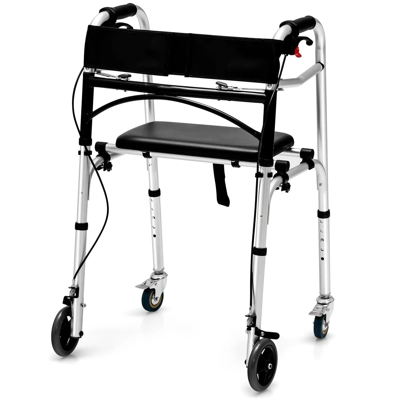 Adjustable Aluminum Walker with Wheels and Brakes by DirectDeals