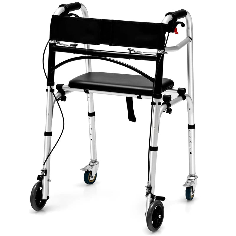 Adjustable Aluminum Walker with Wheels and Brakes by DirectDeals