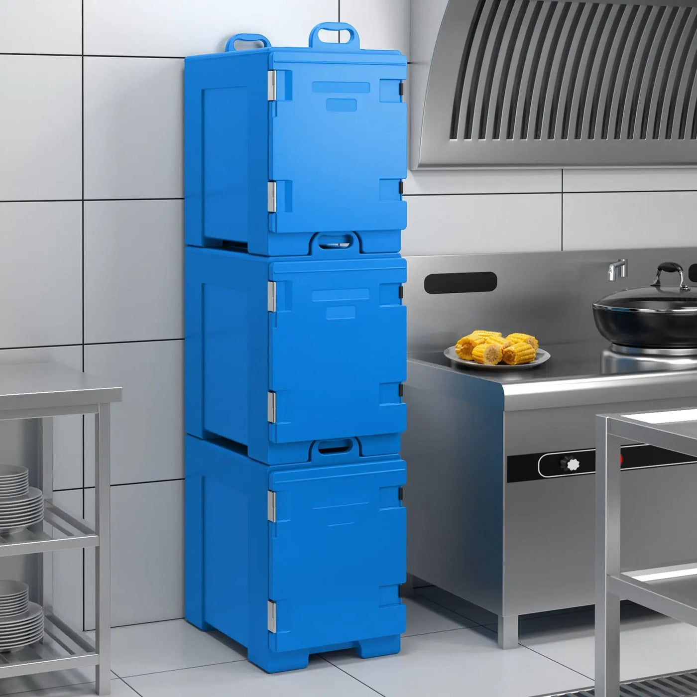 81 Quart Capacity End-loading Insulated Food Pan Carrier with Handles by DirectDeals