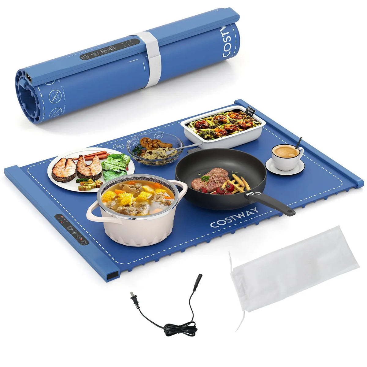 Food Warming Mat Rollable and Portable Electric Warming Tray with Fasting Heating by DirectDeals