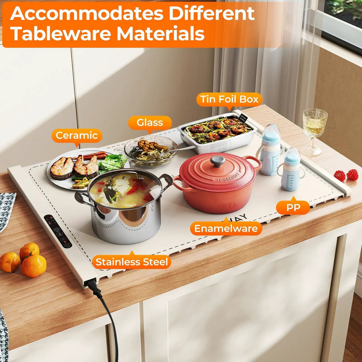 Food Warming Mat Rollable and Portable Electric Warming Tray with Fasting Heating by DirectDeals