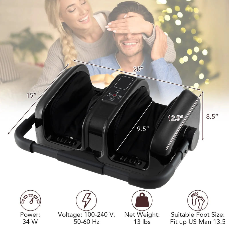 Foot and Calf Massager with Heat Shiatsu Deep Kneading Rolling Smart Electric Leg Massager by DirectDeals