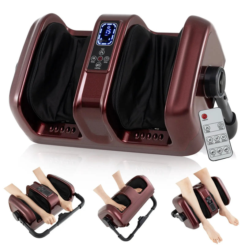 Foot and Calf Massager with Heat Shiatsu Deep Kneading Rolling Smart Electric Leg Massager by DirectDeals