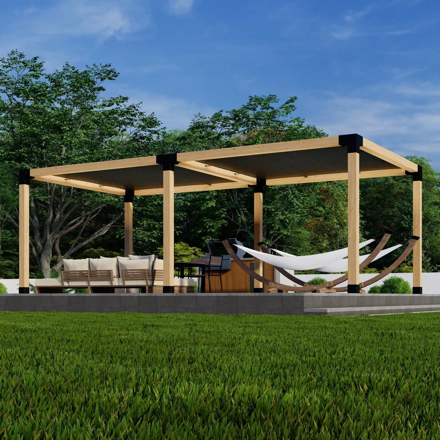 DIY Pergola Kit for a Freestanding Pergola With Canopies - Any Size Up to 24' x 12' by Zen Pergolas