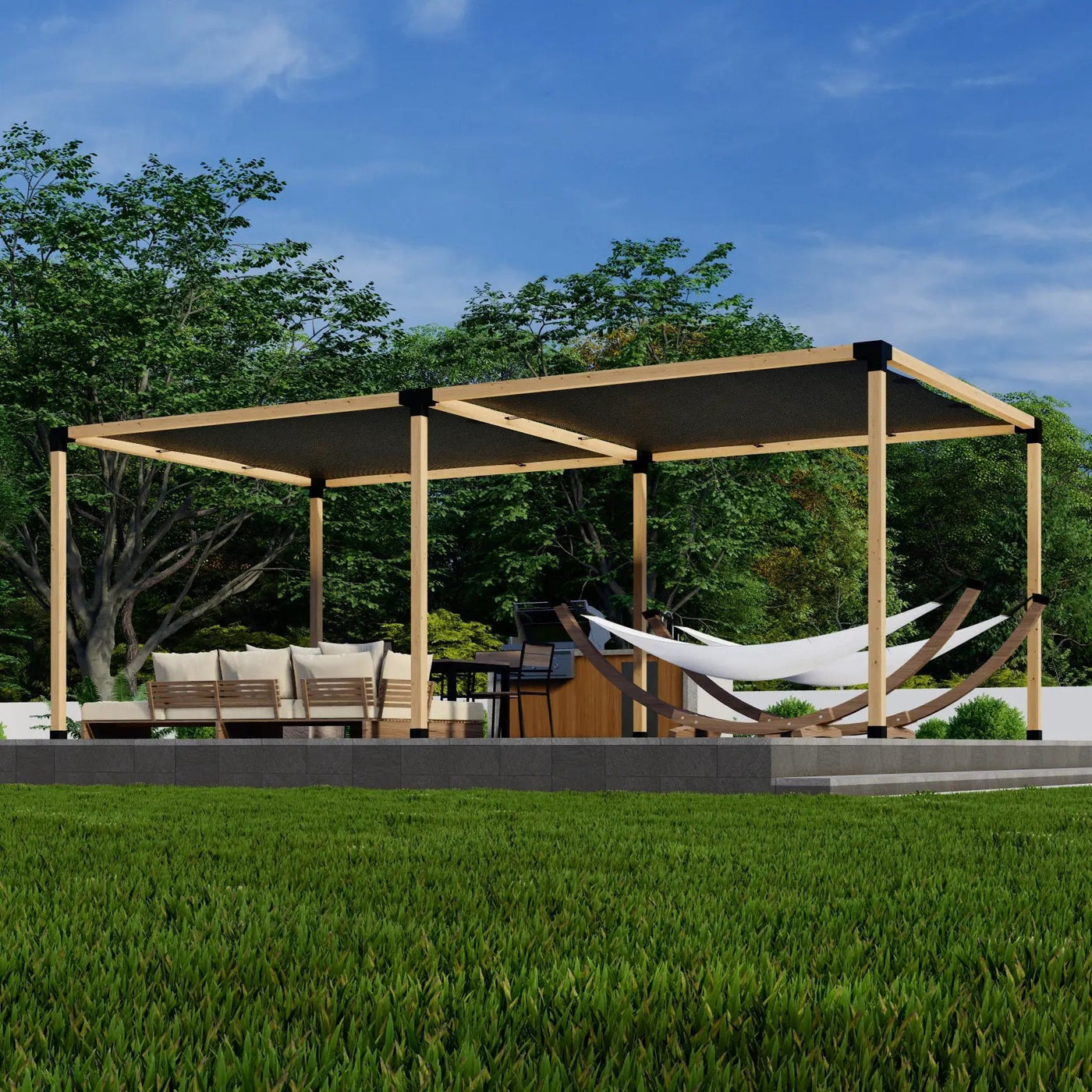 DIY Pergola Kit for a Freestanding Pergola With Canopies - Any Size Up to 24' x 12' by Zen Pergolas