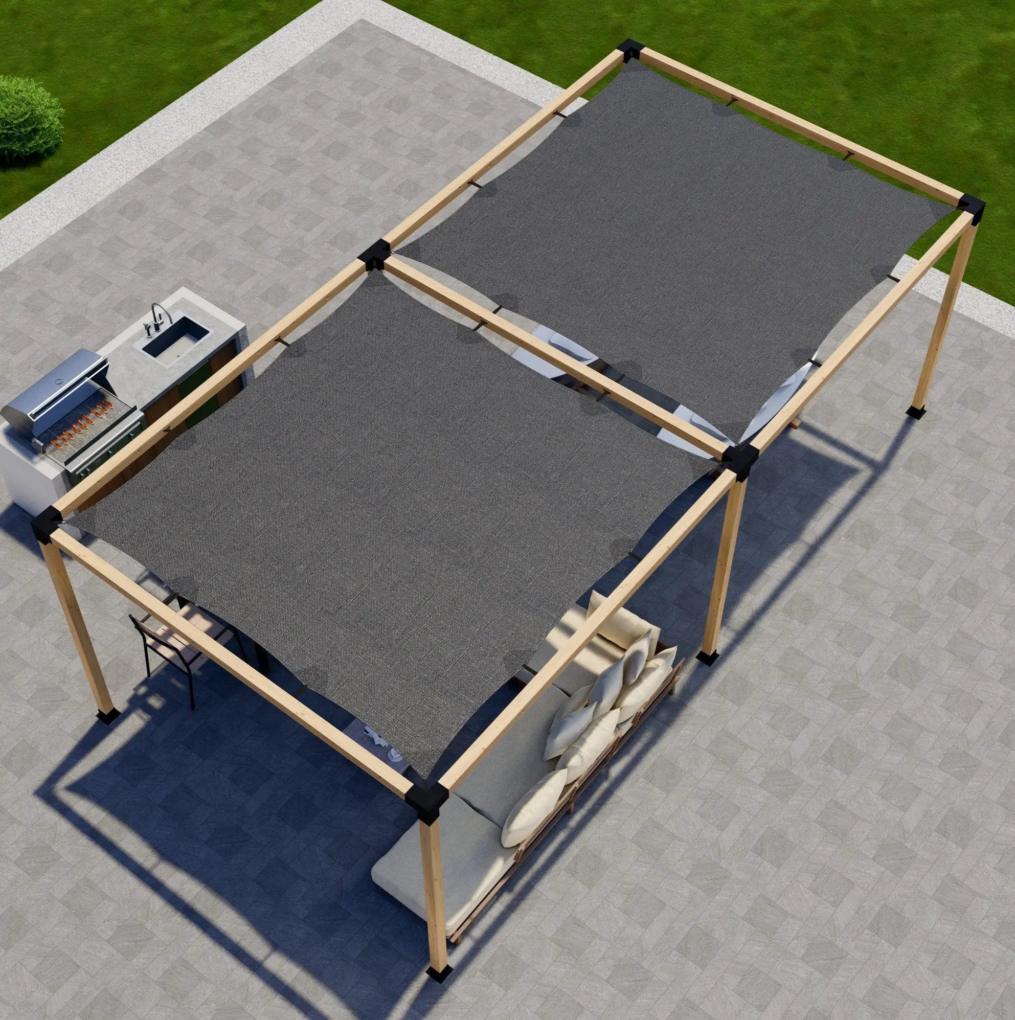 DIY Pergola Kit for a Freestanding Pergola With Canopies - Any Size Up to 24' x 12' by Zen Pergolas