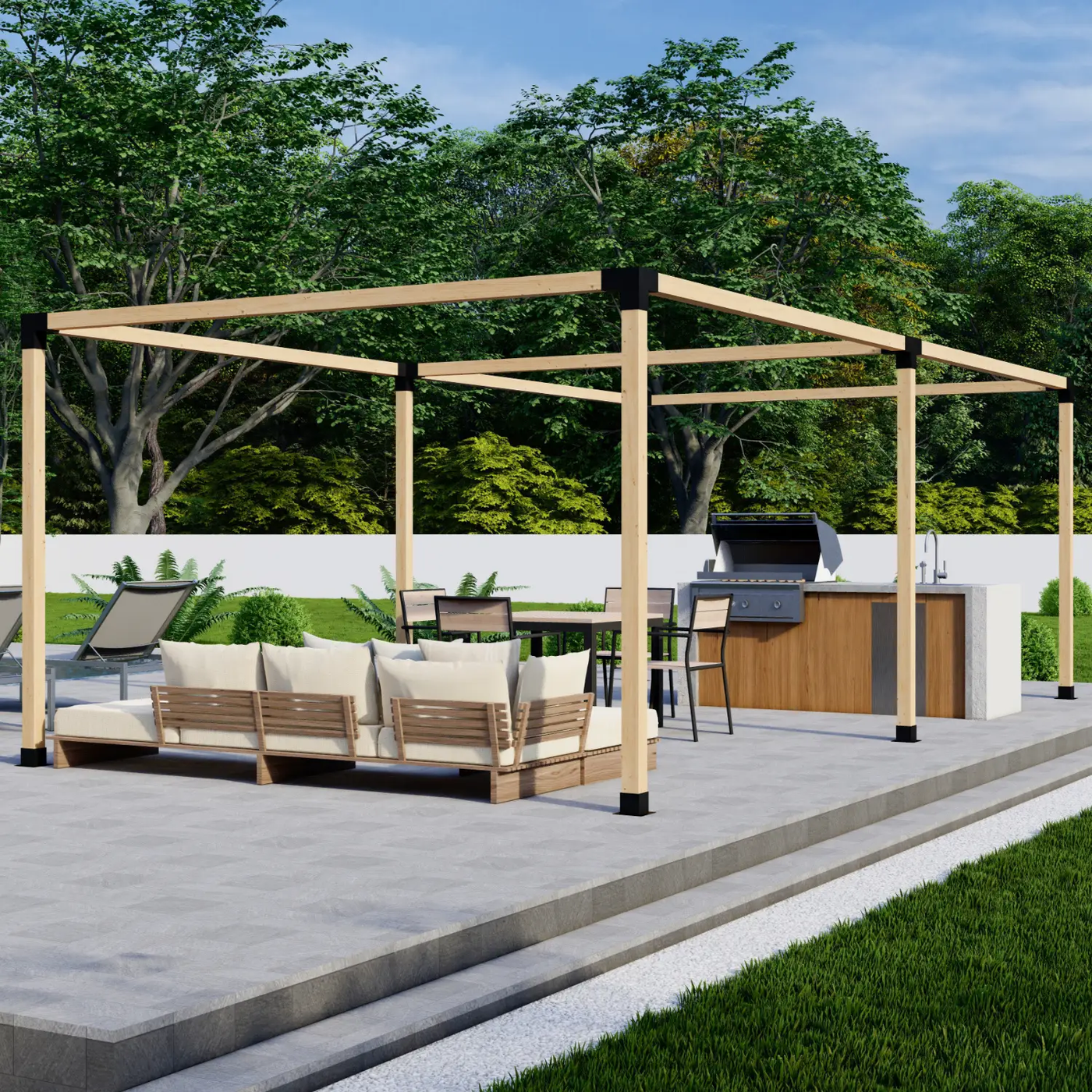 DIY Pergola Bracket Kit for a Freestanding Pergola Frame - Any Size Up to 24' x 12' by Zen Pergolas