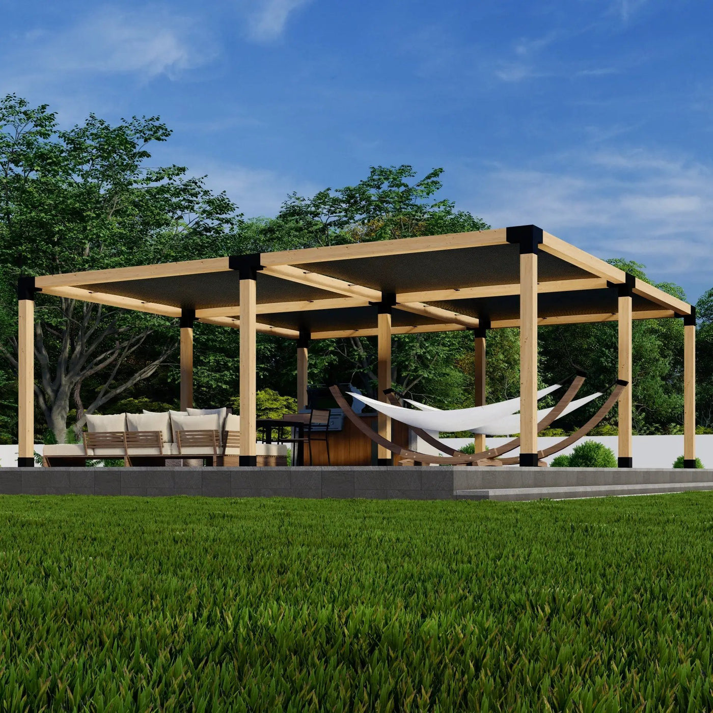 DIY Pergola Kit for a Freestanding Pergola With Canopies - Any Size Up to 24' x 24' by Zen Pergolas
