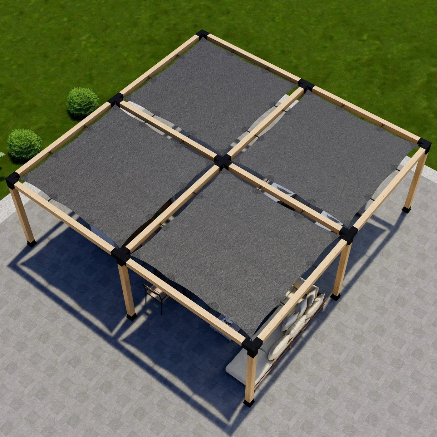 DIY Pergola Kit for a Freestanding Pergola With Canopies - Any Size Up to 24' x 24' by Zen Pergolas