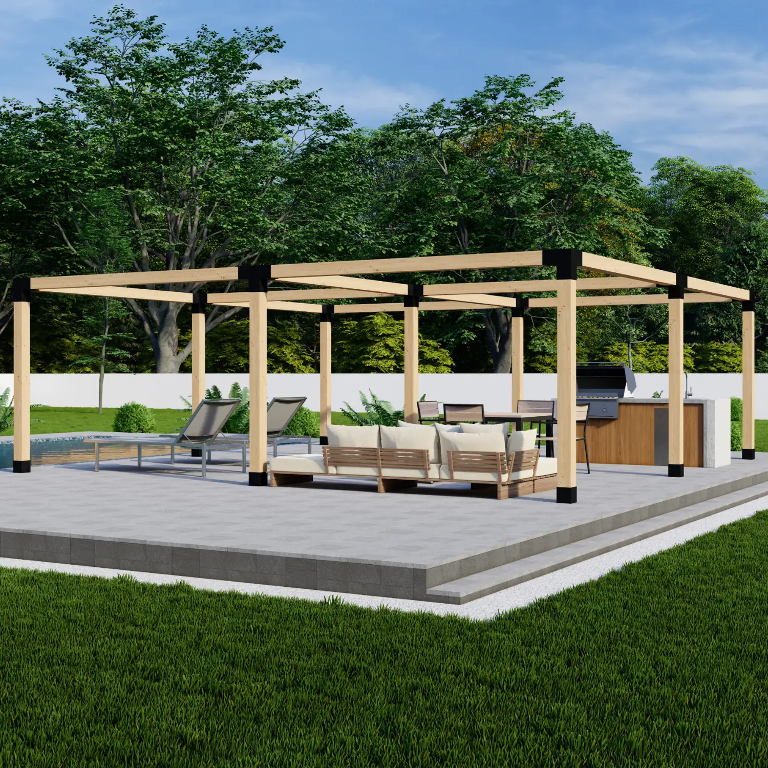 DIY Pergola Bracket Kit for a Freestanding Pergola Frame - Any Size Up to 24' x 24' by Zen Pergolas