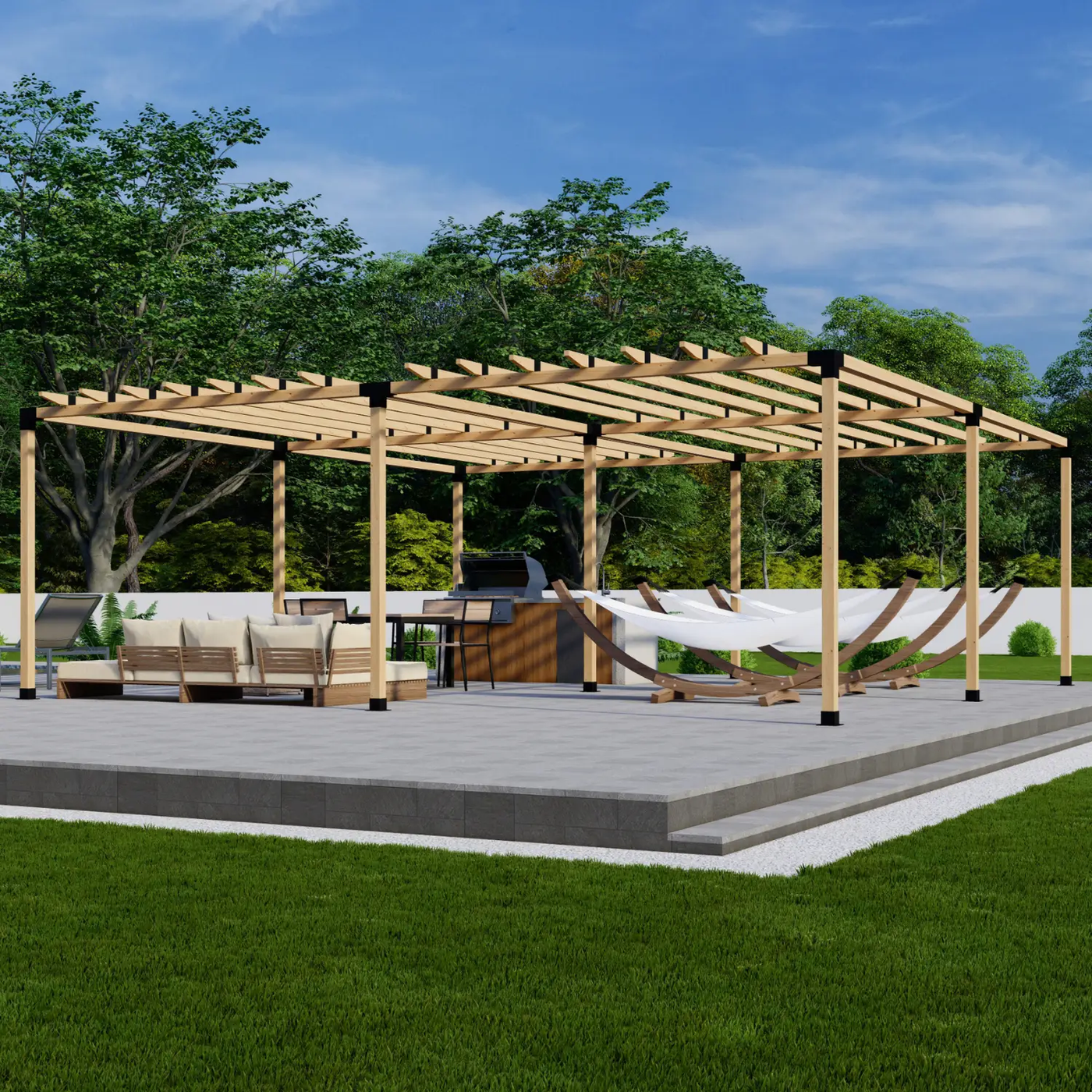 DIY Pergola Bracket Kit for a Freestanding Pergola With Roof Rafters - Any Size Up to 24' x 24' by Zen Pergolas
