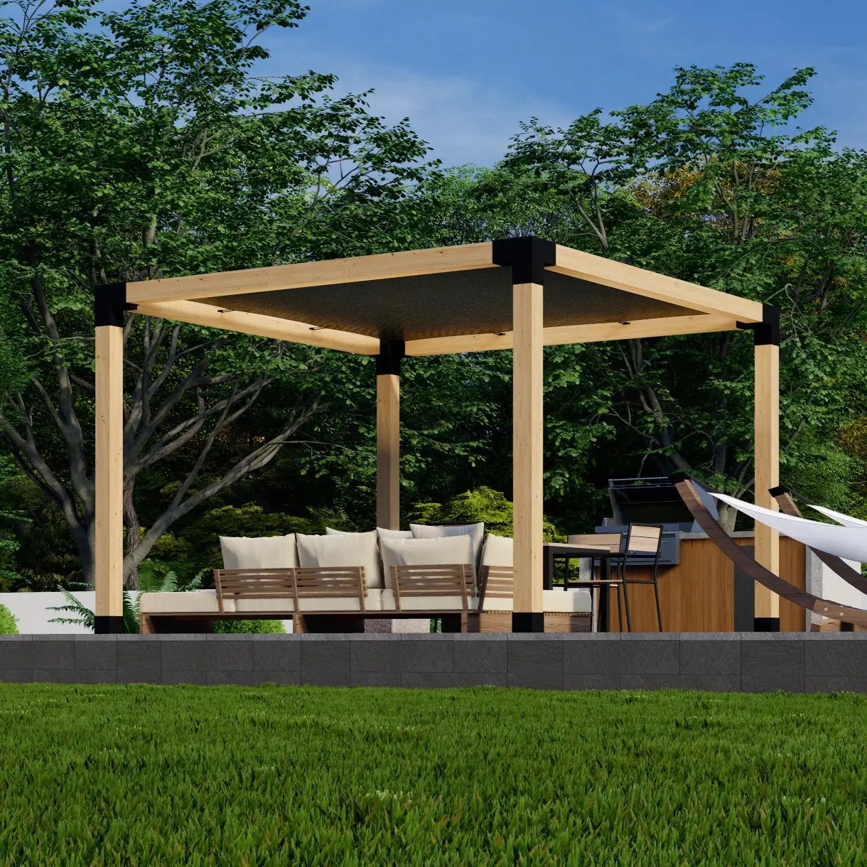 DIY Pergola Kit for a Freestanding Pergola With Canopy - Any Size Up to 12' x 12' by Zen Pergolas
