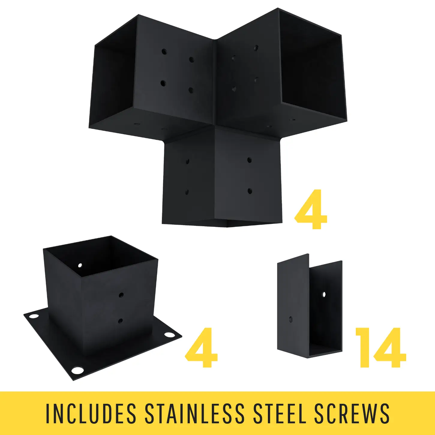 DIY Pergola Bracket Kit for a Freestanding Pergola With Slatted Roof - Any Size Up to 12' x 12' by Zen Pergolas